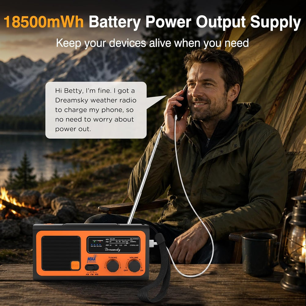 Dreamsky NOAA Emergency Radio Weather Alert with Hand Crank Solar