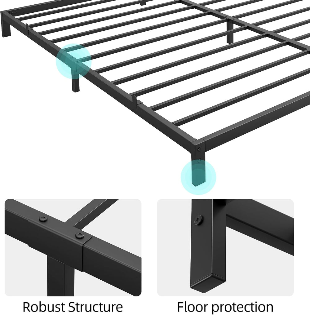GAOMON 8" Full Bed Frame, Heavy-Duty Metal Platform, Black