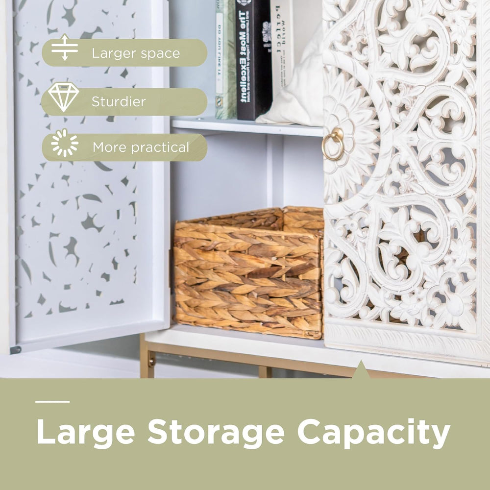 Sophia & William White Accent Cabinet with Door, Buffet Storage Cabinet