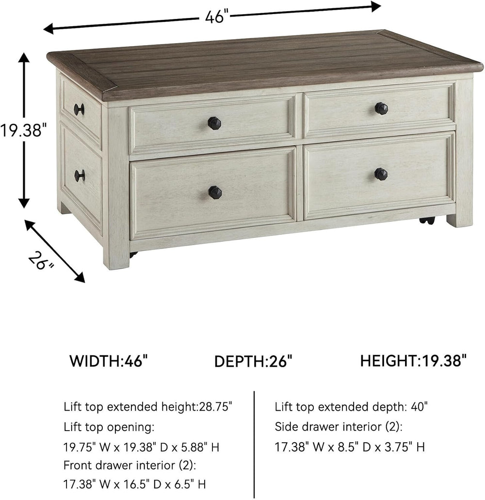 Signature Design by Ashley Bolanburg Farmhouse Lift Top Coffee Table