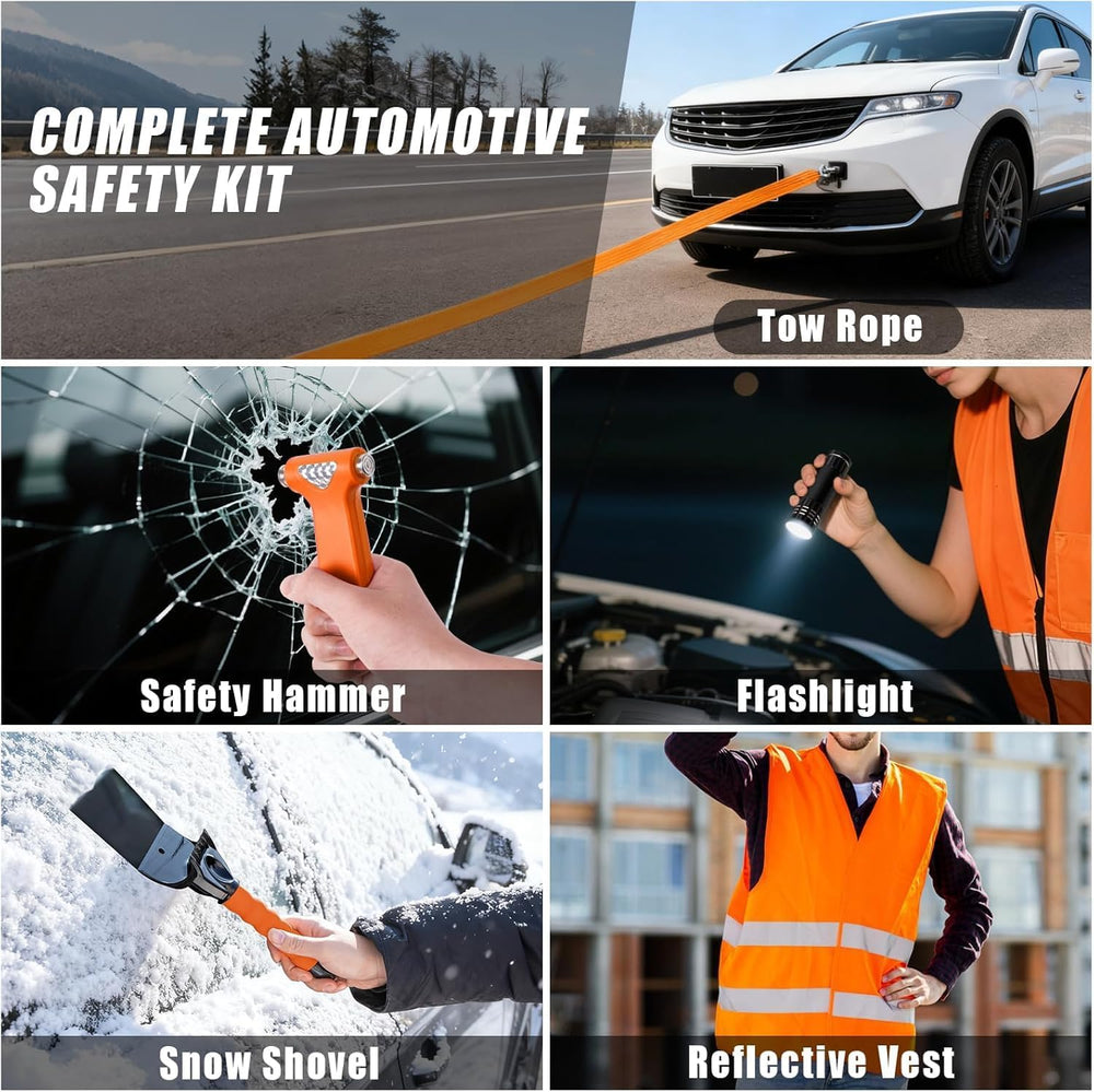 Car Roadside Emergency Kit, Jump Starter with Air Compressor, First Aid Kit, ...