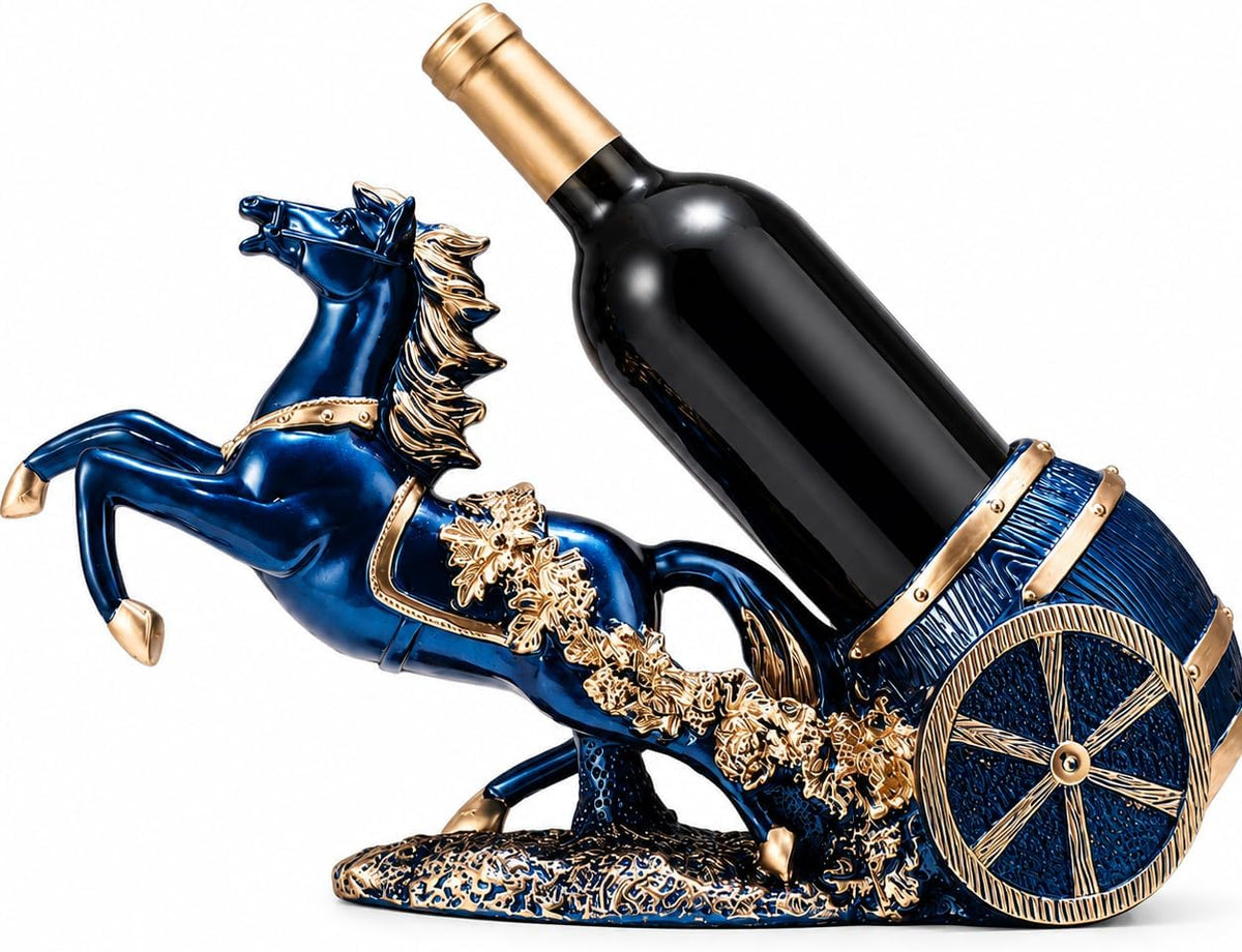 Small Horse Wine Bottle Holder Stand Countertop for Bar Accessories | Tabletop Single Wine Bottle Holder Racks Living Room Decor and Accessories for Home Bar Wine Kitchen Wine Lovers