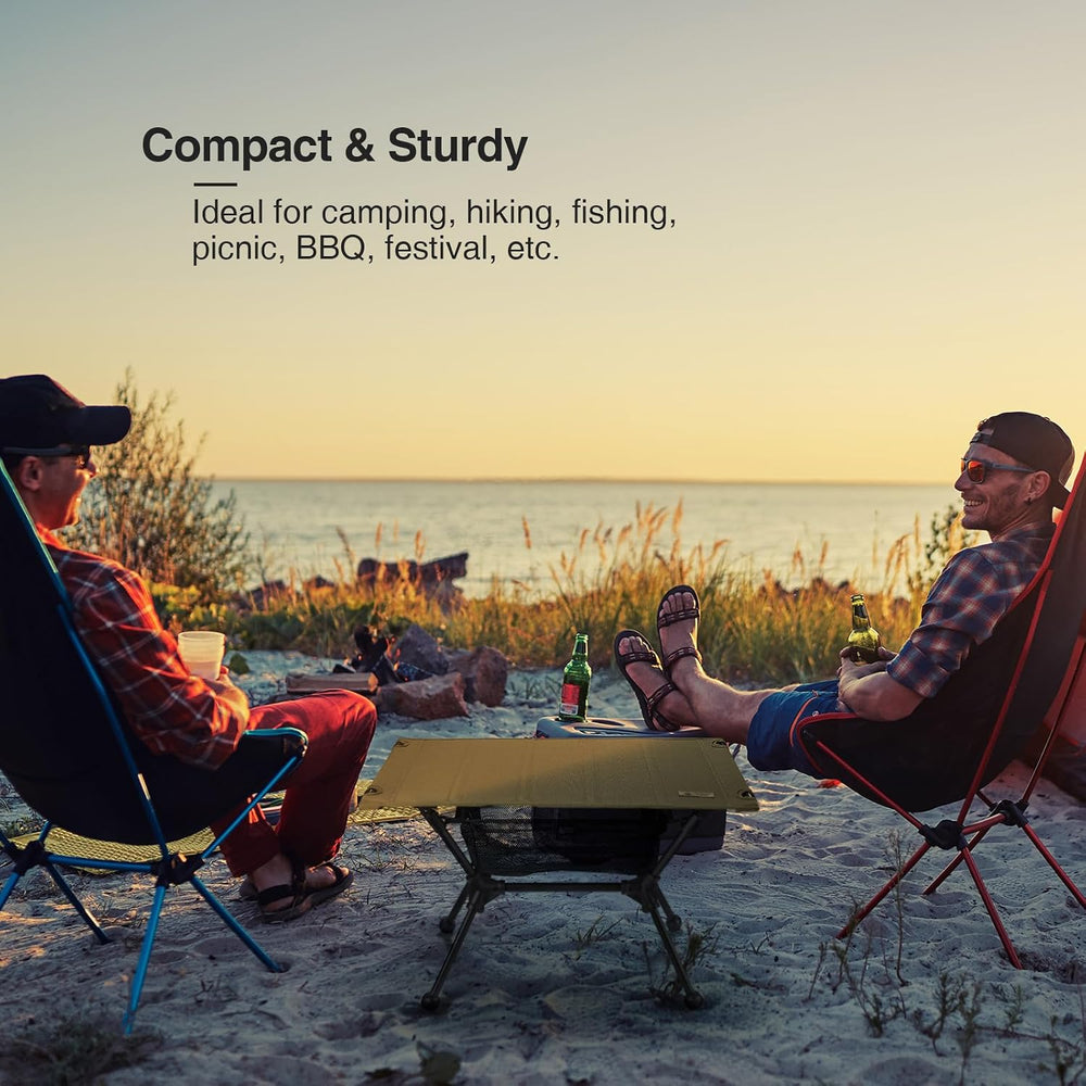 ONETIGRIS Dipper Camping Table, Lightweight Portable Table with Storage Net