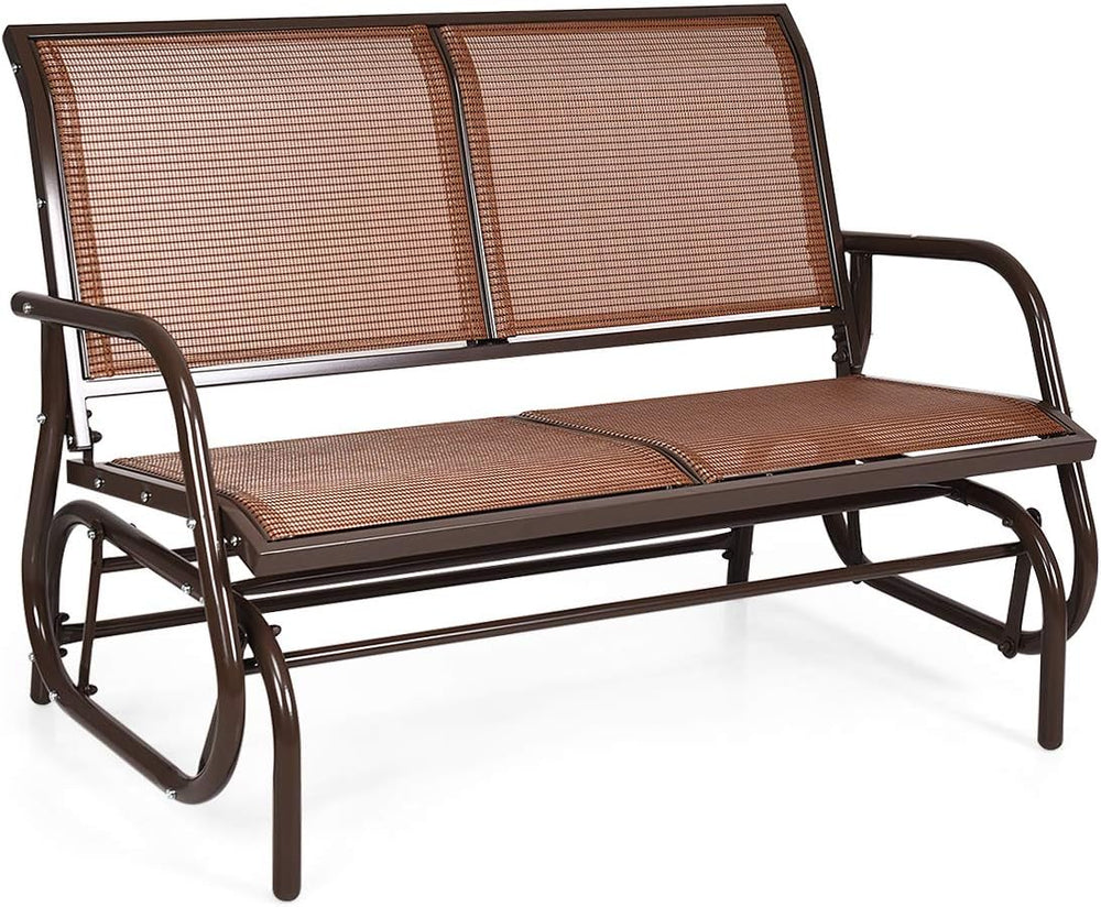 GIANTEX 48 Inch Swing Glider Chair, 2 People Swing Lounge Glider Chair