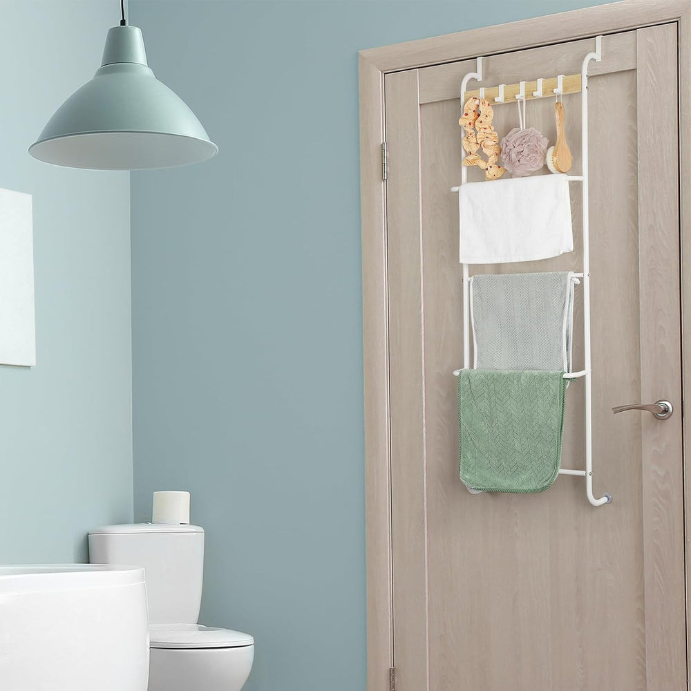 BTY Over The Door Towel Rack 5 Tier Towel Door Hanger for Bathroom Over The D...