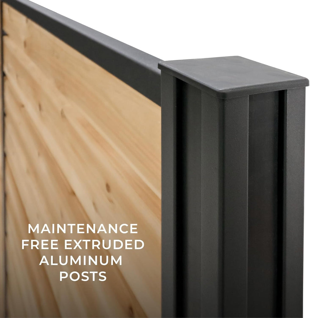 Backyard Discovery 8' x 6' Cedar Wood Outdoor Privacy Screen Wall wit...