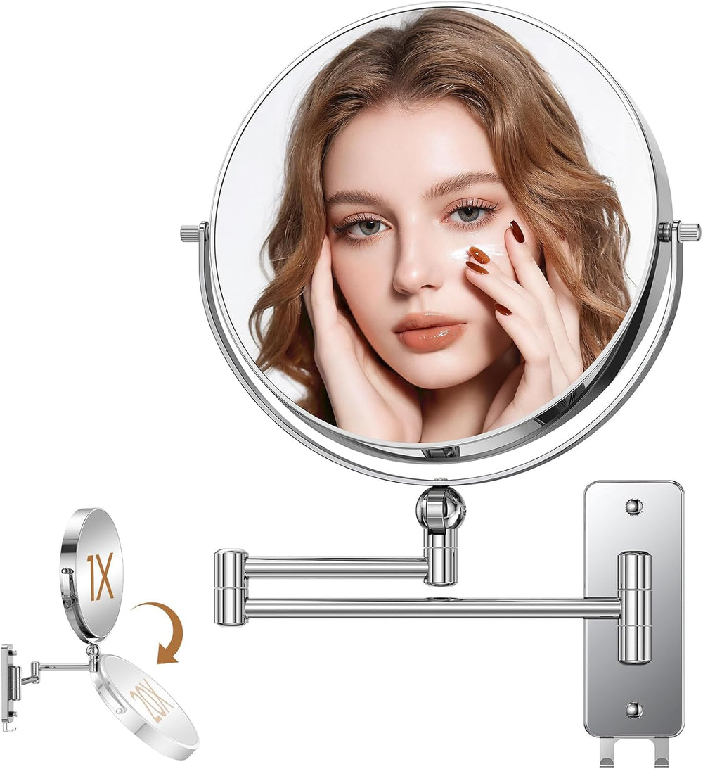 Gospire 9" Height Adjustable wall Mounted Makeup Mirror with Magnification
