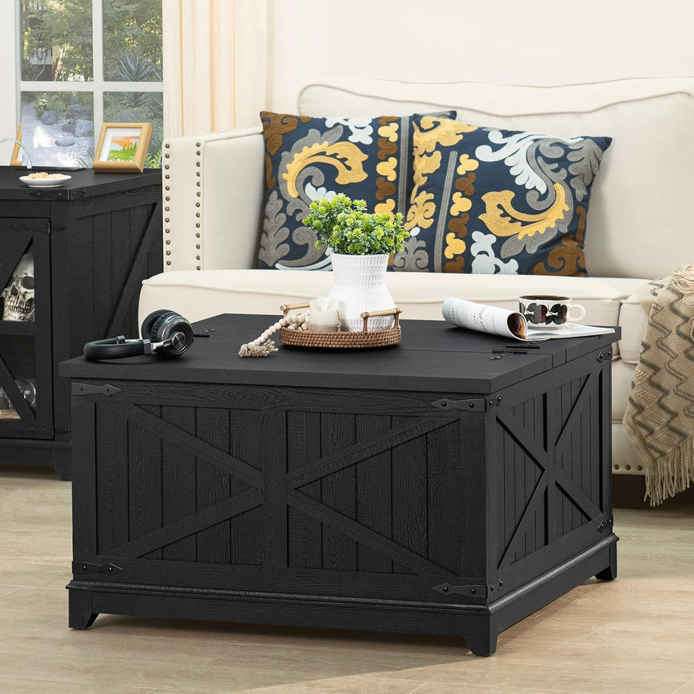 Joaxswe Farmhouse Coffee Table Set 3, End Table and Coffee Table
