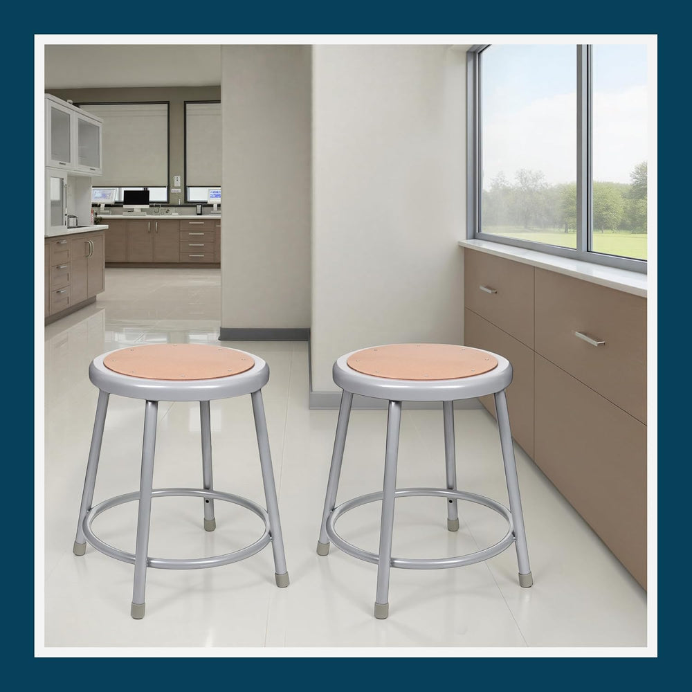 OEF Furnishings OEF6218/2 Preassembled Commercial Steel Round Stool with Maso...