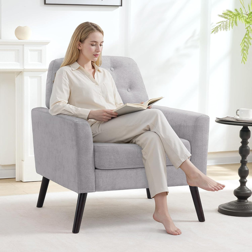 Accent Chair for Living Room, Mid Century Modern Reading Chair, Upholstered A...