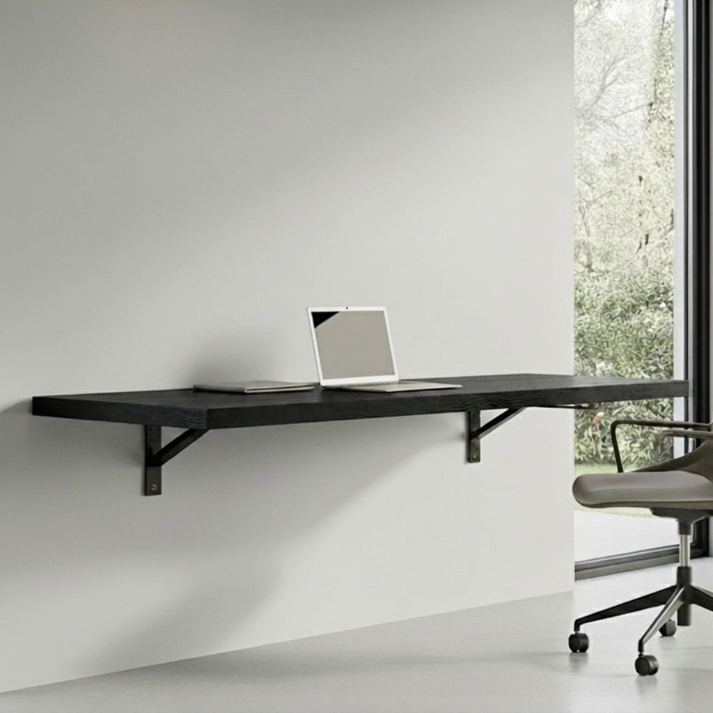 Wall Mounted Desk, Murphy Desk, Wall Mounted Folding Table, 48x16 Black