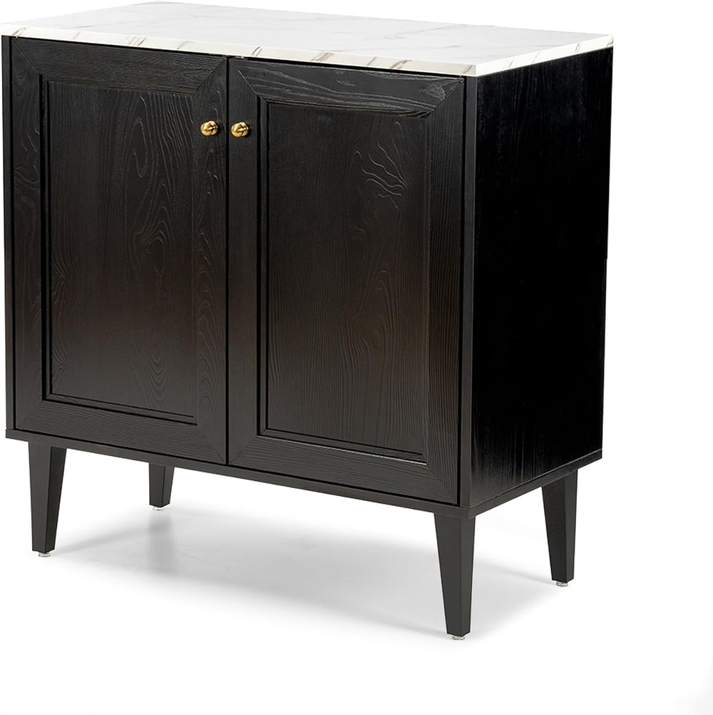 EYYTHUNG Black Accent Cabinet Set of 2, Modern Storage Sideboard Buffet with ...