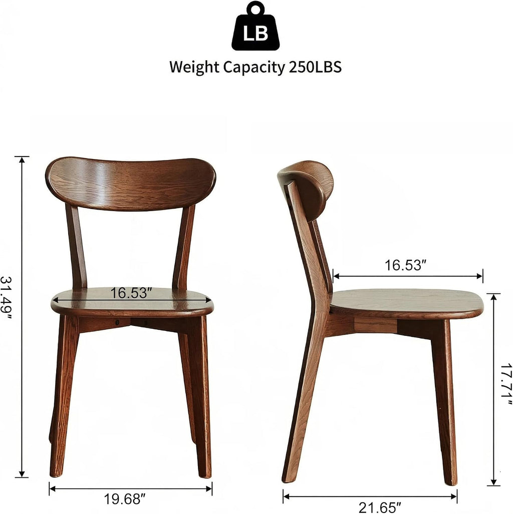 solid wood dining chairs mid century modern chairs, side view