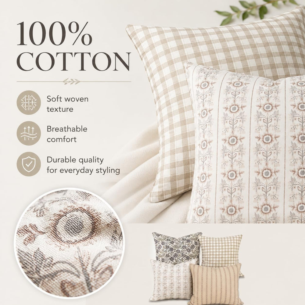 Woven Nook - 4 Pack - Modern & Luxurious Decorative Throw Pillow Covers -...