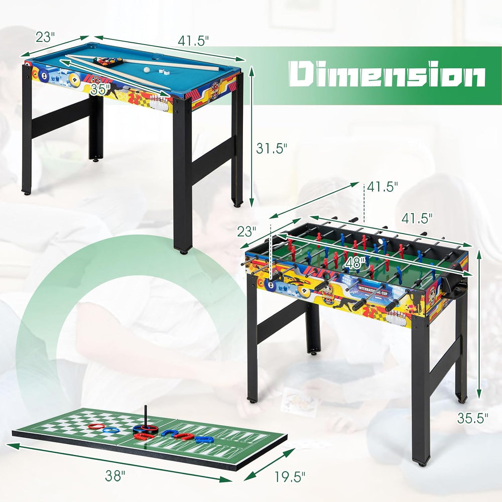 GYMAX 12 in 1 Multi Game Table, 48" Combo Game Table w/Billiards, Foosba...