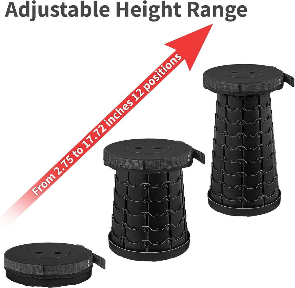 VECELO Telescoping Folding Stool, Upgraded Portable Collapsible Retractable S...
