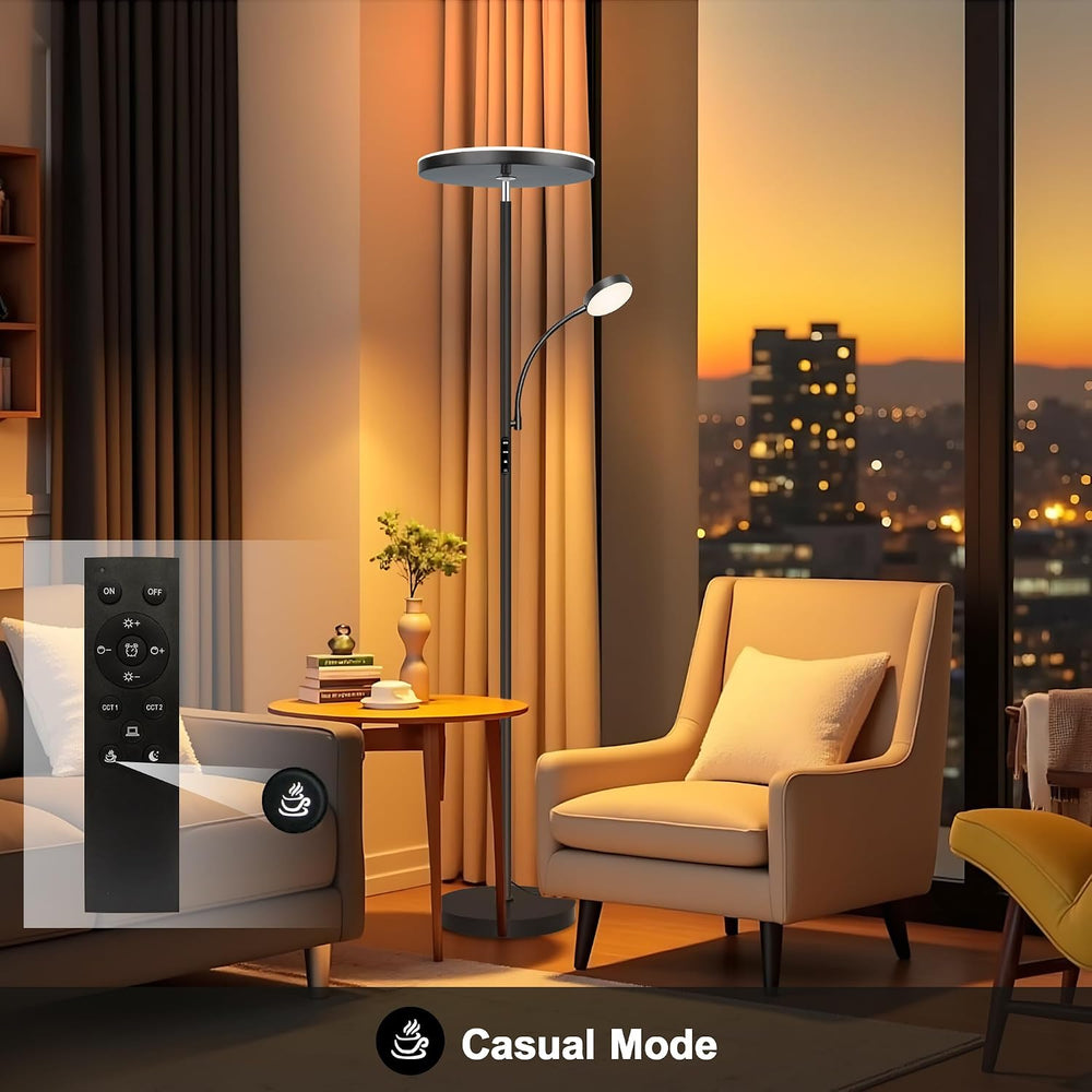Floor Lamp-42W/4200LM Super Bright Floor Lamp,Dimmable 2-in-1 LED Floor Lamp ...