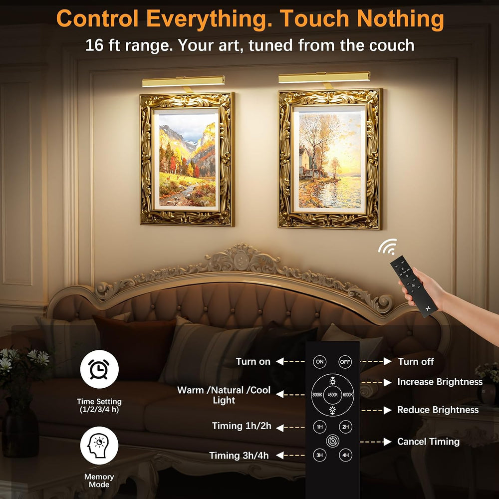 Innovative Insert-Type Picture Light, No-Drill Magnetic Mount