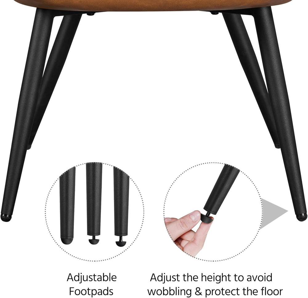 Yaheetech Accent Chairs Set of 2, Upholstered Armchairs, Gray/Retro Brown