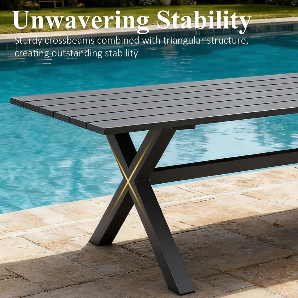 layinsun 11 pieces outdoor patio dining set, aluminium, package contents
