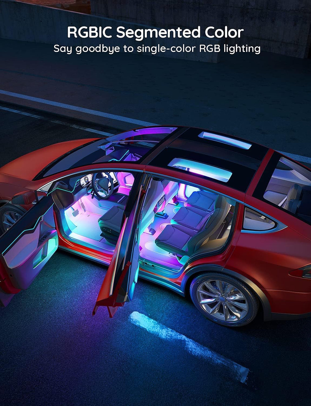 Govee Car LED Strip Lights, Smart RGBIC Interior Car Lights, APP Control