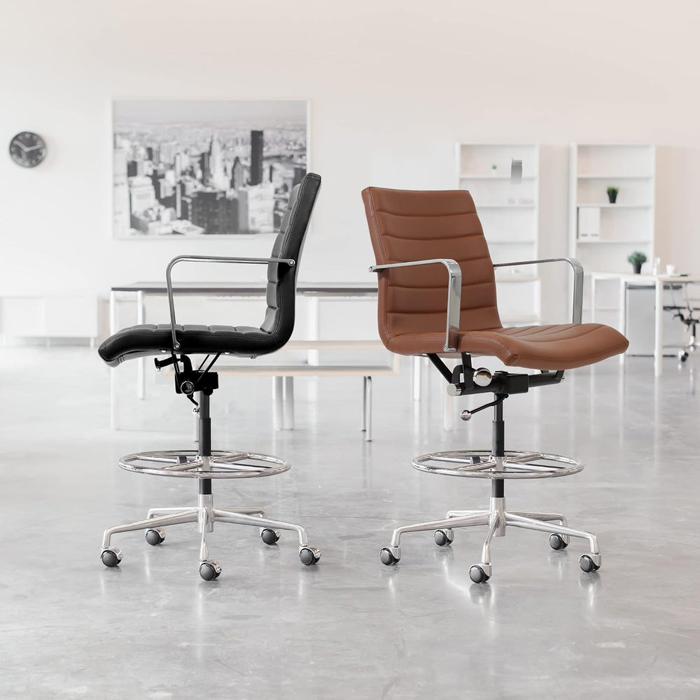 Laura Davidson Furniture SOHO II Ribbed Drafting Chair for Standing Desks, St...