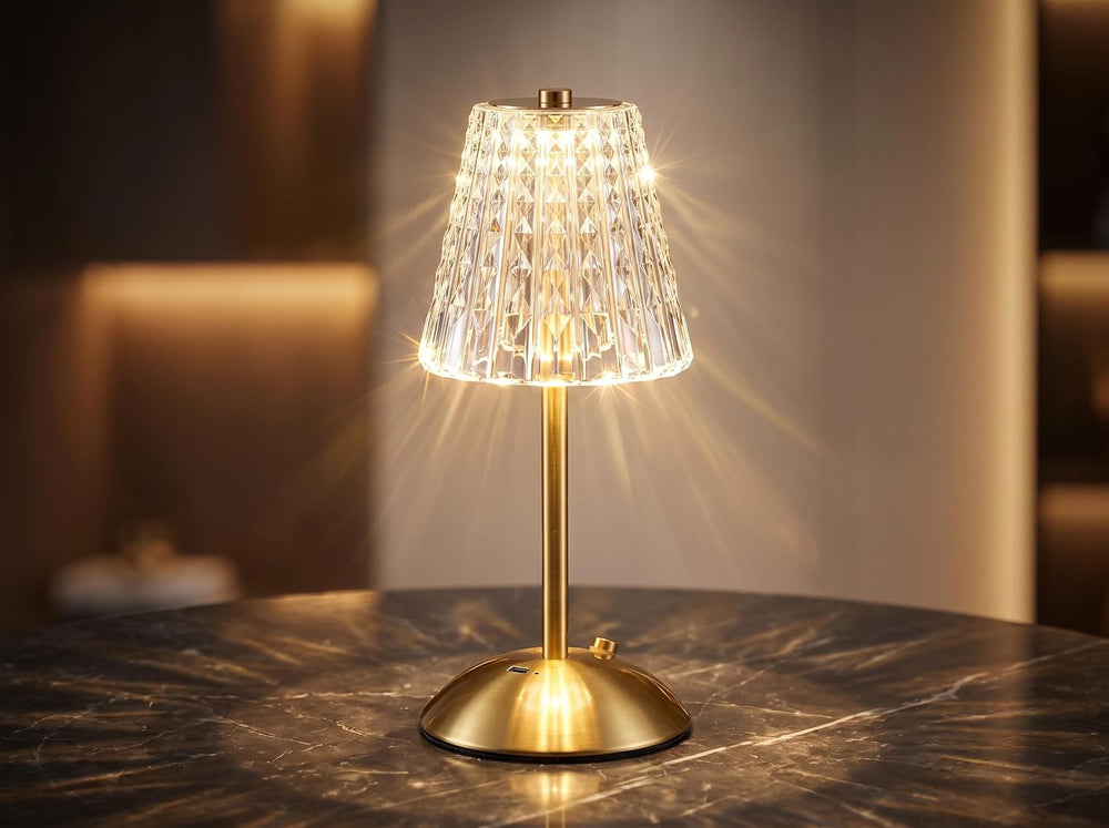 2 Pack Cordless Lamps Crystal Table Lamps,Rechargeable Touch Lamp