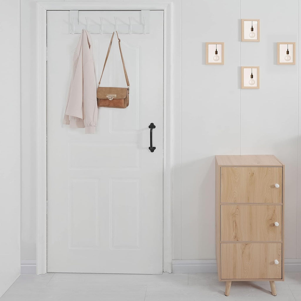 WEBI Over The Door Hook White,Over The Door Towel Rack,Door Hanger,Door Coat Towel Hanger,Door Coat Rack for Hanging Clothes,Jacket,Back of Bathroom,2 Packs