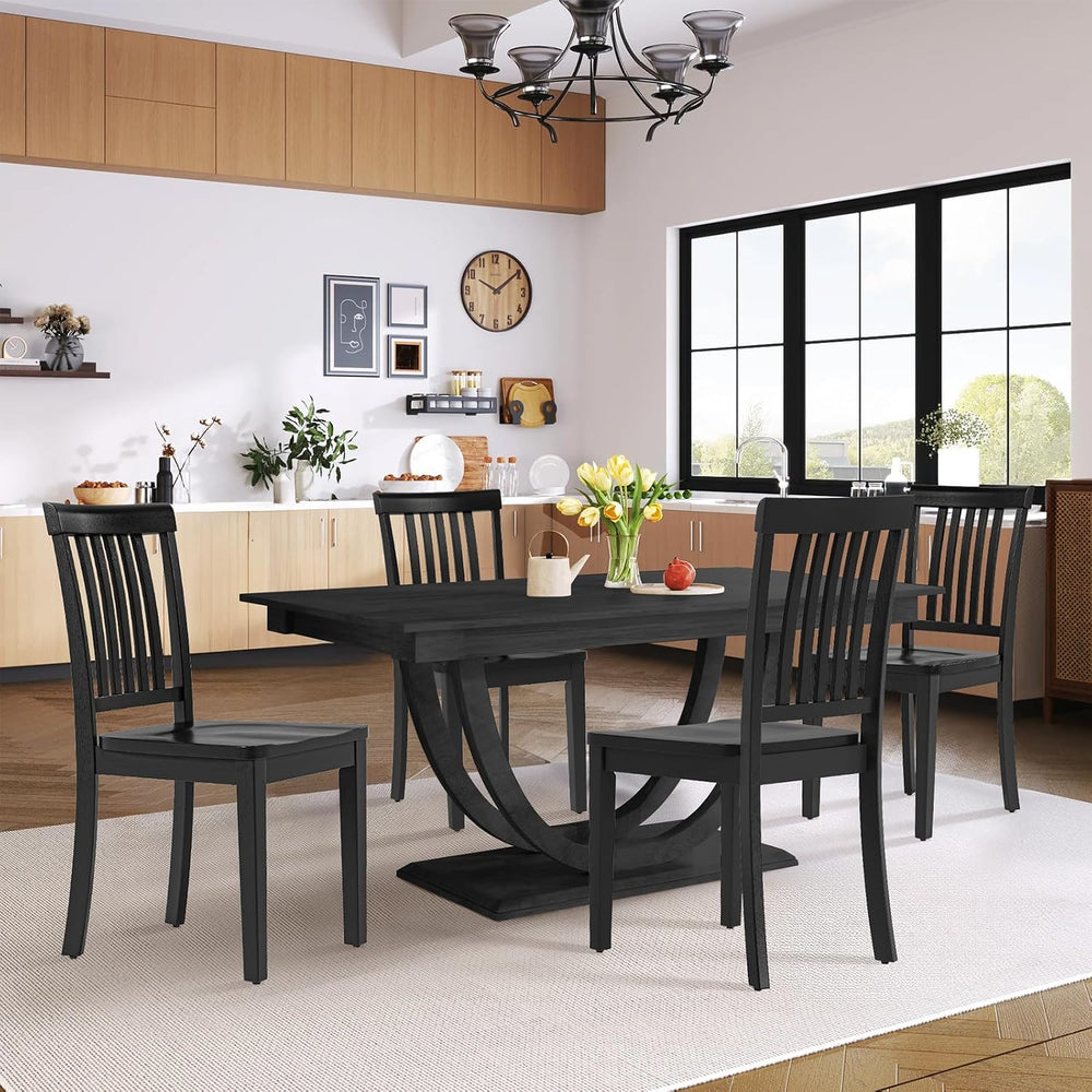 COLAMY Wooden Dining Chairs Set of 6, Solid Rubberwood Kitchen & Dining R...