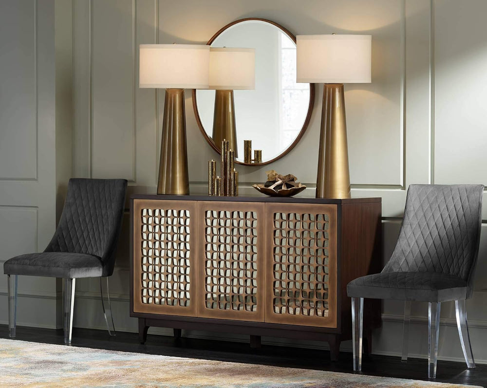 Possini Euro Design Karen 36" Large Table Lamp Dark Gold Glass Modern