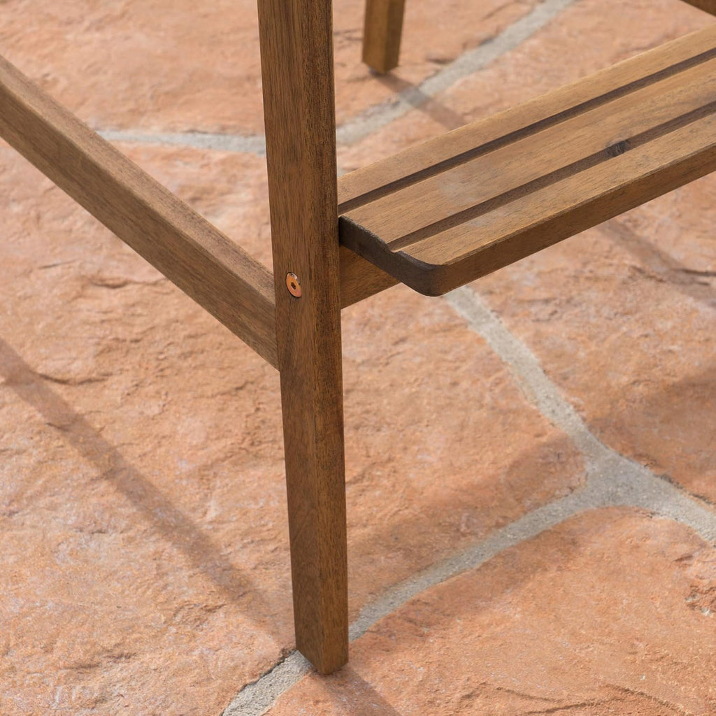 Great Deal Furniture Noble House Malibu Outdoor Acacia Wood Adirondack Barstool in Teak (Set of 4)
