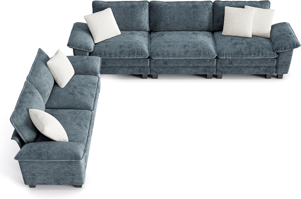 PHI VILLA 2-Piece Modular Loveseat Couch & 3-Seat Sectional Sofa Set