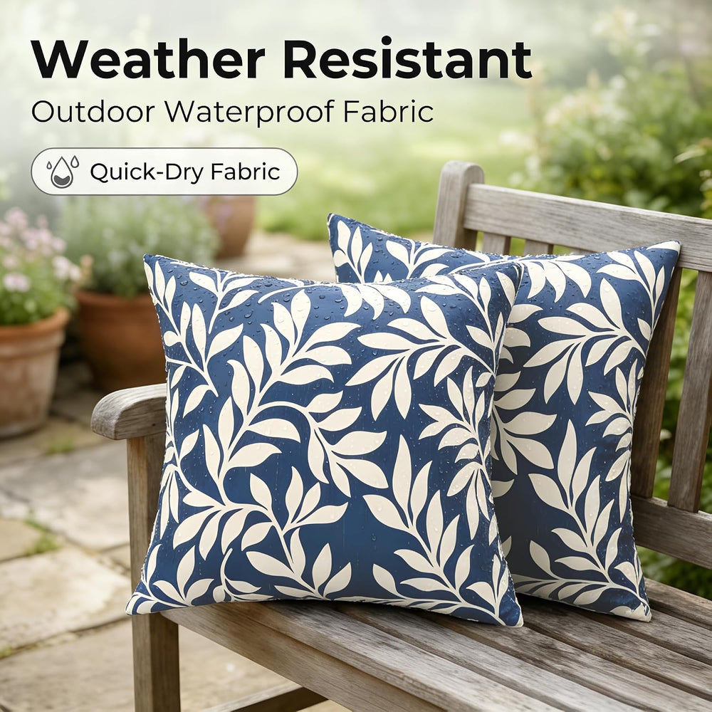 JMGBird Outdoor Patio Pillows Waterproof Pillow Covers with Insert Included
