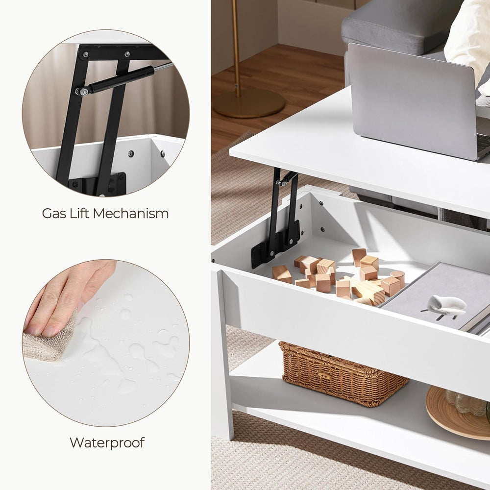 Yaheetech 47.2" Lift Top Coffee Table with Hidden Storage & Shelf, W...