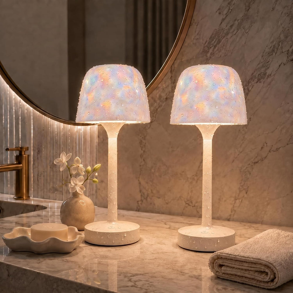 2-Pack Shower Lamp Waterproof Ocean Wave Projection Outdoor Table Lamps