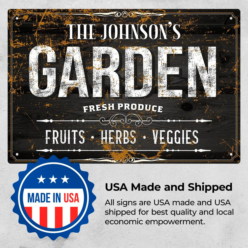 Custom Garden Sign, Personalized Text/Name for Farm and Backyard Décor Sign, ...