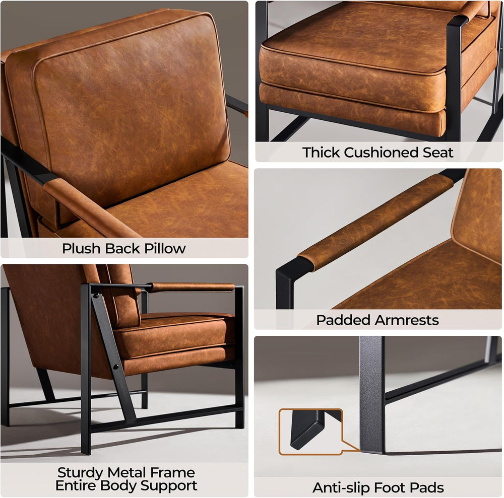 Yaheetech Mid-Century Accent Chair, Modern Armchair, Light Brown