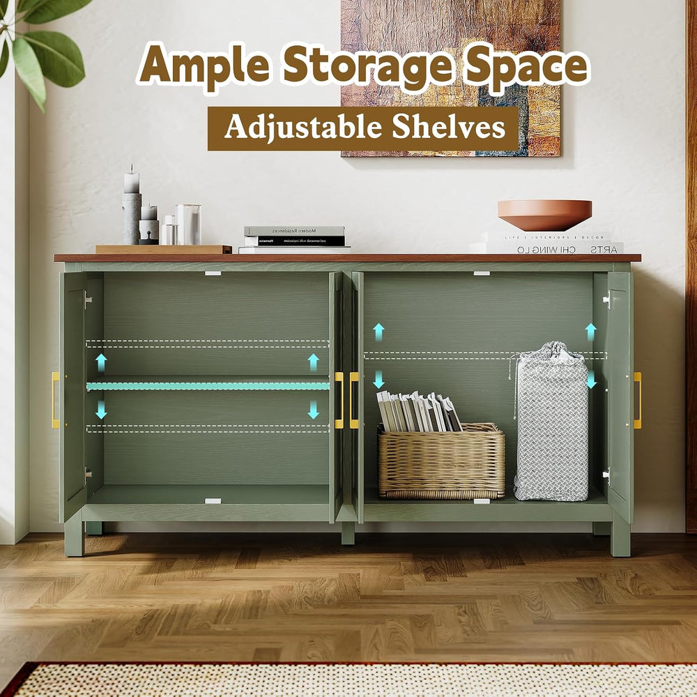 ARTPOWER 60" Sideboard Buffet Cabinet with Storage, Credenza Green