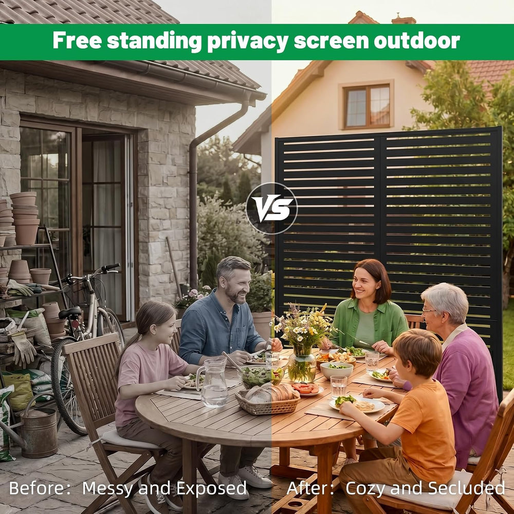 SnugNiture “Metal Privacy Screen”, 72" H × 47" W Weather Resistant ...