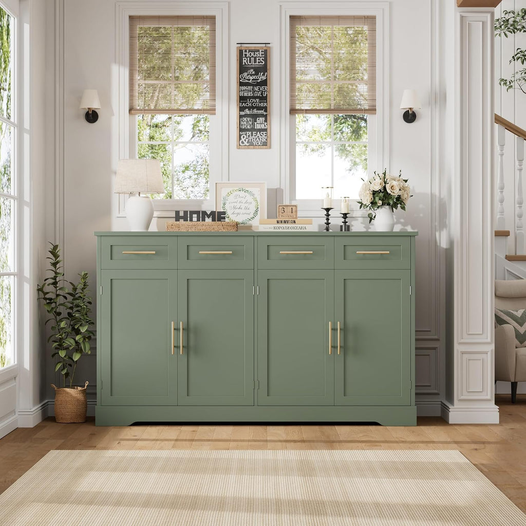 hostack sideboard buffet cabinet with storage, kitchen cabinet showing dimensions