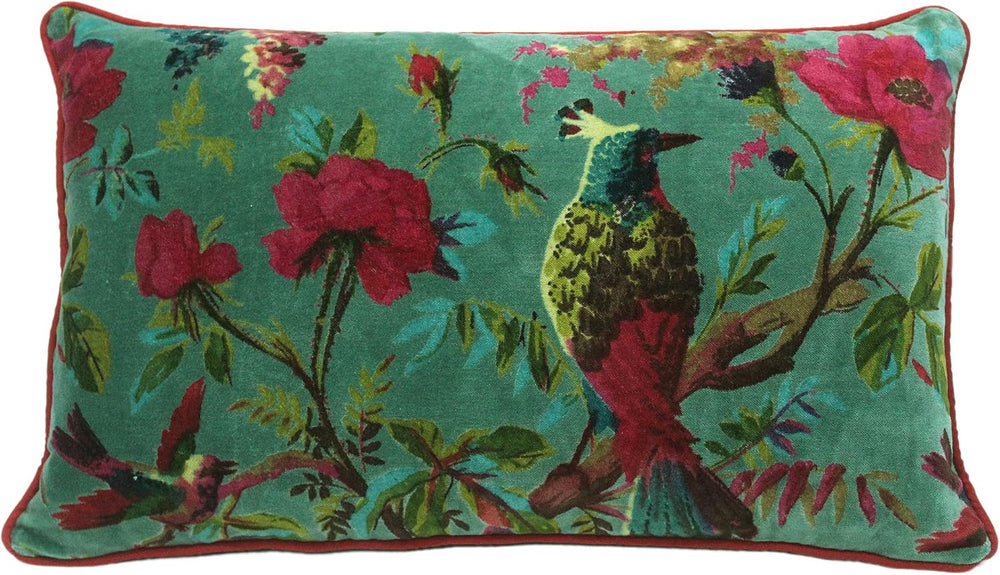 Velvet Floral Flower Bird Throw Pillow Sofa Cushion Cover Case Couch Colorful...