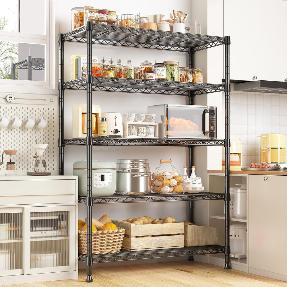 REIBII 31.5" W 5-Tier Storage Shelves, 1000 lbs, Adjustable, for Pantry
