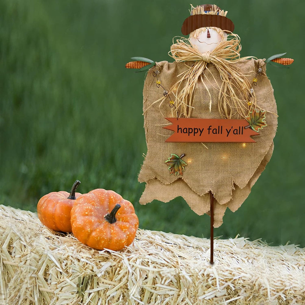 Metal Garden Stake Hanging Scarecrow Fall Decor Decorative Autumn Yard Sign