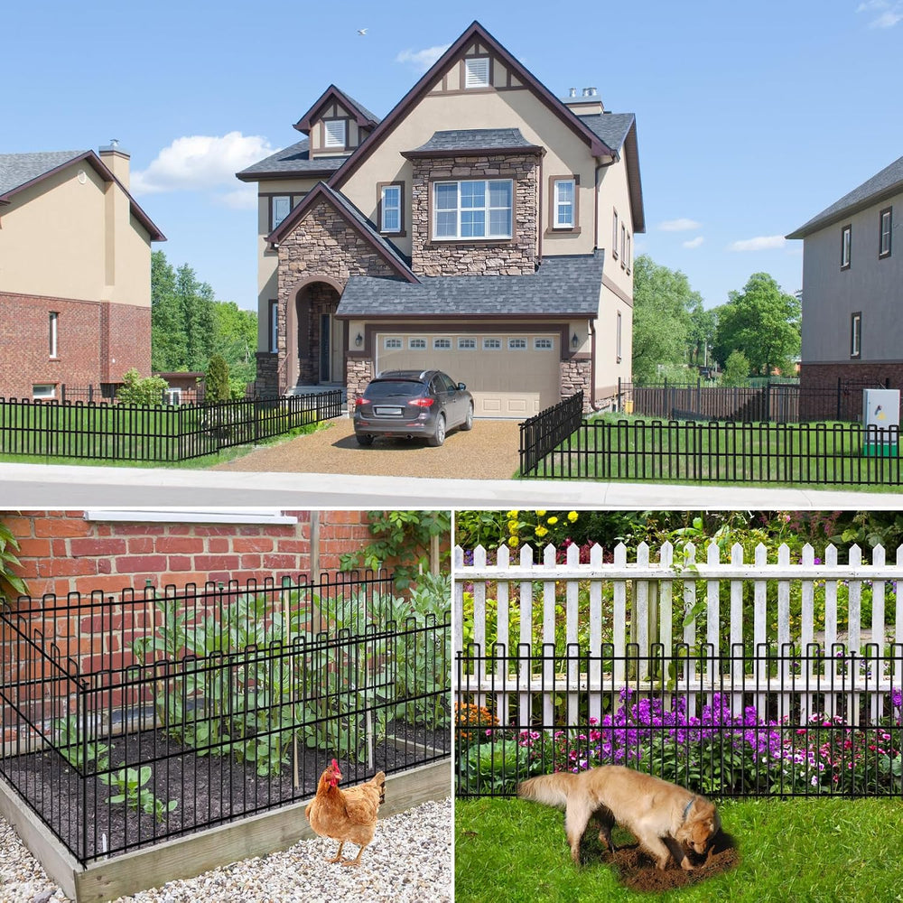 25 Panels No Dig Animal Barrier Fence, 32in(H) x 49ft(L) Garden Edging Border...