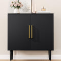 Vrullu Modern Storage Cabinet, Free Standing Buffet Cabinet, Black Sideboard and Buffet Storage, Wood Accent Furniture for Living Room, Hallway, Entryway, Dining Room (1, Black)