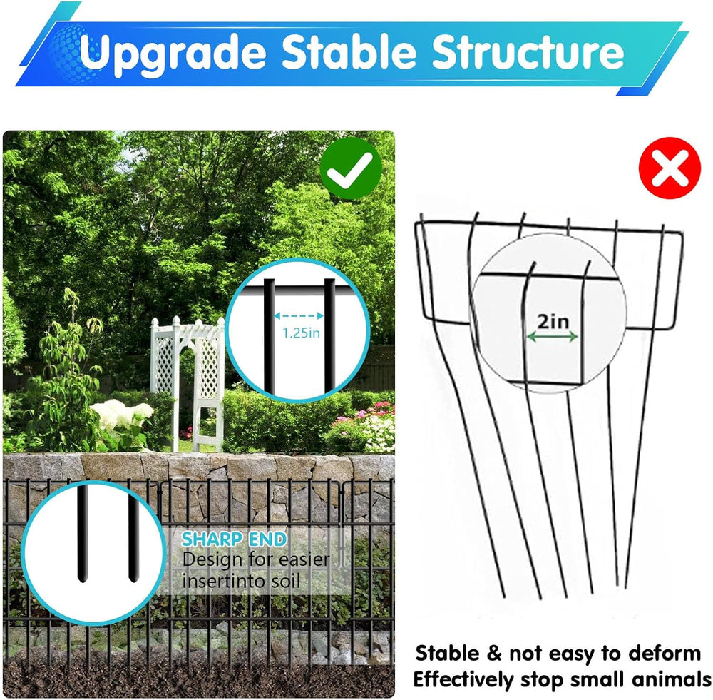 26 Panels No Dig Fence, 28ft(L) x 17in(H) Dog Digging Fencing Barrier, 1.2in ...