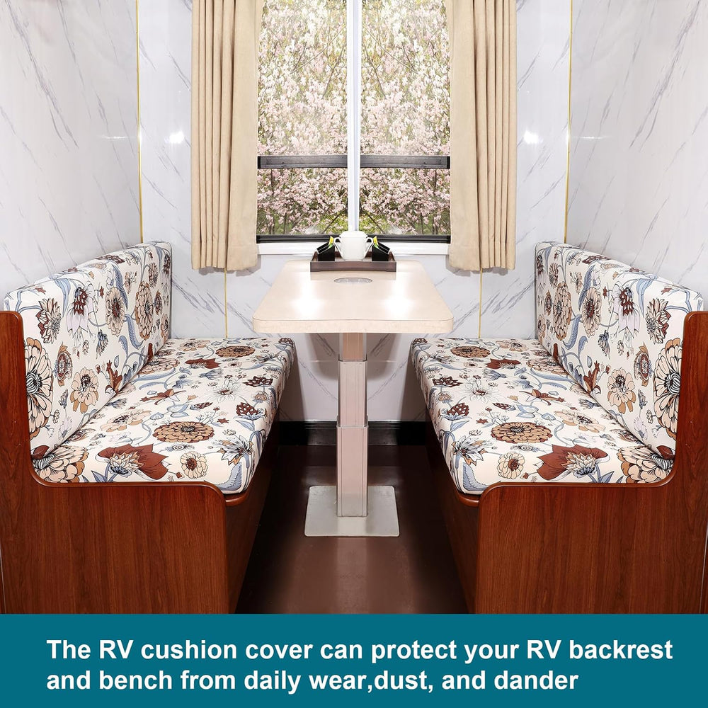 KRFOONN RV Dinette Cushion Covers Stretch Camper Cushions Cover, 06