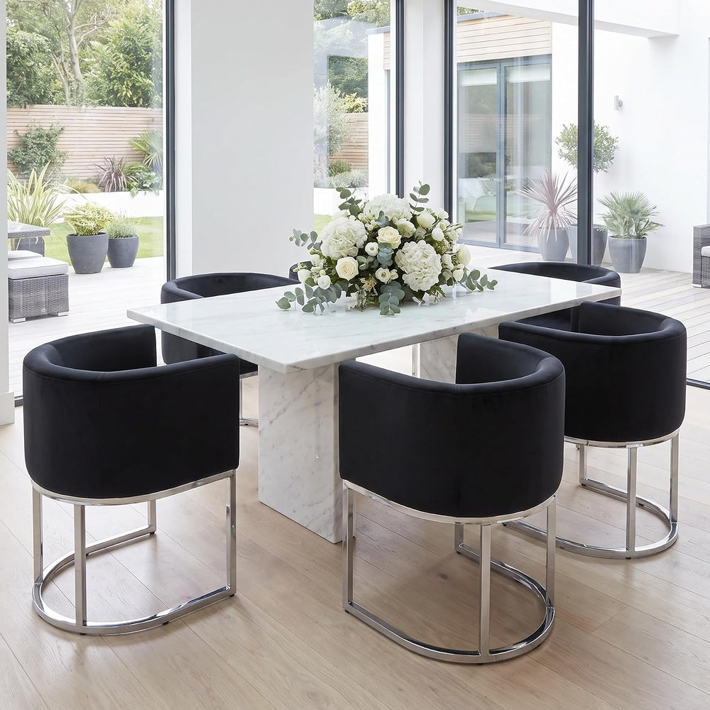 RIVOVA Upholstered Dining Chairs Set of 6, Modern Barrel Side Armchair Dining...