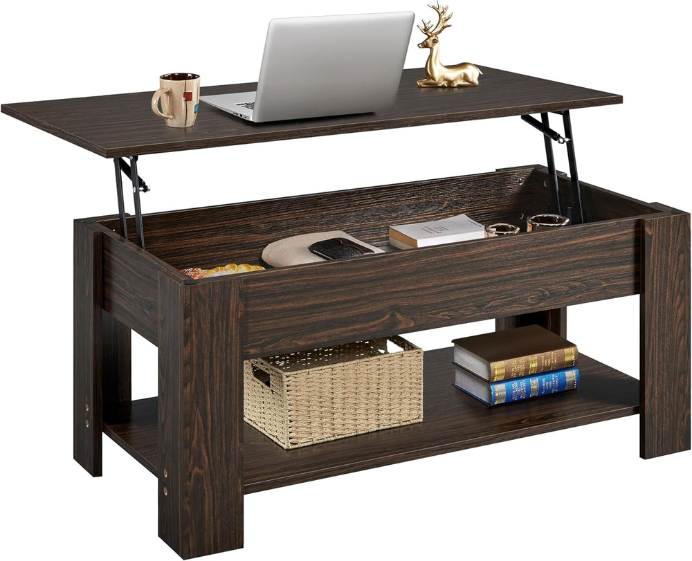 Yaheetech 47.2" Lift Top Coffee Table with Hidden Storage & Shelf, E...