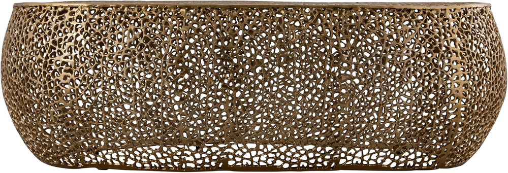 50" Gold Aluminum Oval Coffee Table